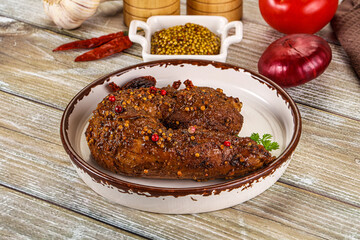 Baked pork tenderloin with mustard