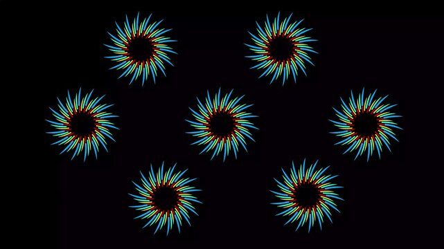 circles on transparent background. Animation blast circle pop up loop animation, fireworks, ribbon, july, explosion, explosive circle. Stylist animation of circle burst motion graphics in after ...