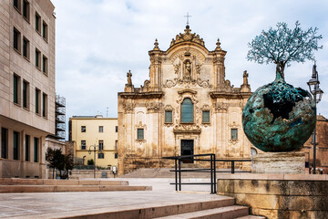 Church of St. Francis of Assisi. Matera, Basilicata, Italy. Church from 18th century, Matera, Basilicata region, Italy