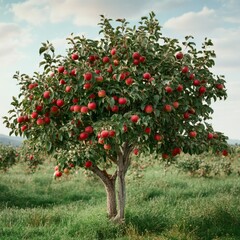 Loaded apple tree.