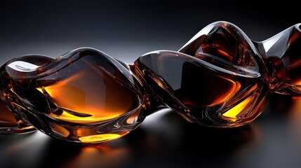 Abstract amber glass forms