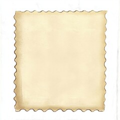 Blank Beige Postal Stamp on white background.