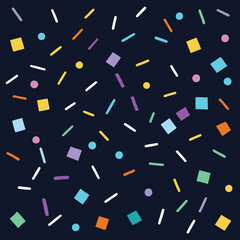 Colorful geometric shapes create a New Year Object festive and fun background illustration.