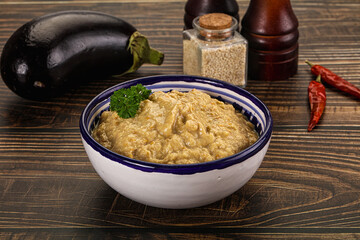 Eggplant dip - Mutabal with tahini paste