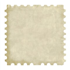 Blank Beige Postal Stamp on white background.
