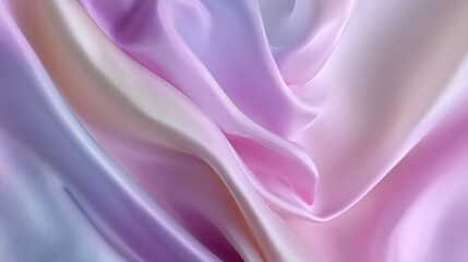 Obraz premium A closeup image of a luxurious silky fabric with a soft, pastel pink and blue color gradient, creating a delicate and elegant texture, perfect for illustrating luxurious concepts, fashion design.