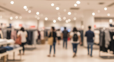 Blurred Motion: Shopping Mall Ambiance AI Generated
