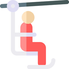 chairlift Illustration on a white background    