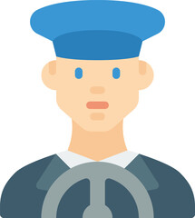 Chauffeur Illustration on a white background   