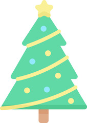 christmas tree Illustration on a white background     