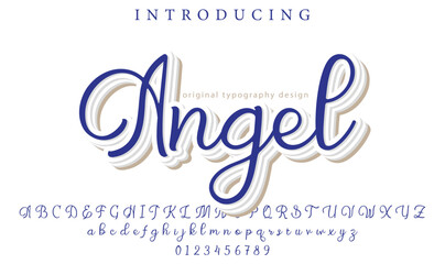 Angel Font Stylish brush painted an uppercase vector letters, alphabet, typeface