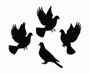Fototapeta premium Mourning Dove Silhouette EPS Vector Template