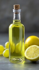 Lemon Oil, Grapes, and Bottle