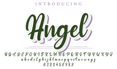 Angel Font Stylish brush painted an uppercase vector letters, alphabet, typeface