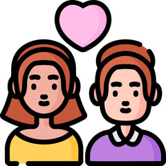 couple Illustration on a white background   