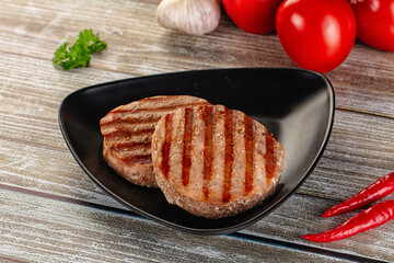 Grilled tuna steak fillet medallion