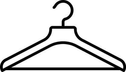 Hanger for garment icon in linear style.