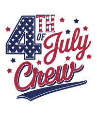 "Patriotic 4th of July Crew Stars Graphic"