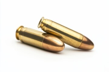 Two Bullets on White Background