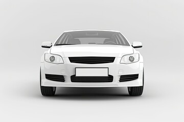 A White Car with the Hood Up and the License Plate on the Front is White