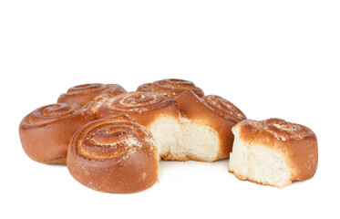 Morning rolls isolated on a white background.