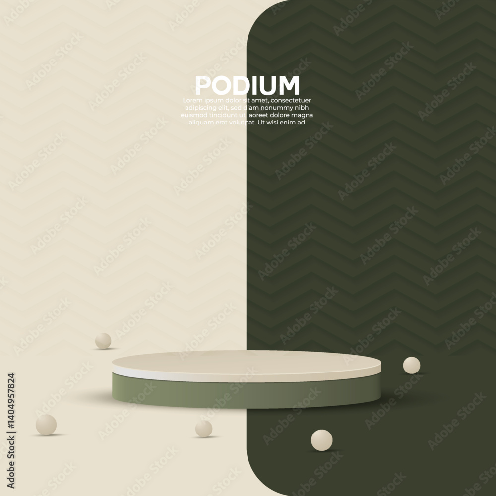Aufkleber green color abstract cylinder poidum design vector in an isolated vector background. minimal 3d scen