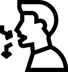 difficulty breathing Illustration on a white background     