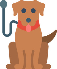 dog walking Illustration on a white background     
