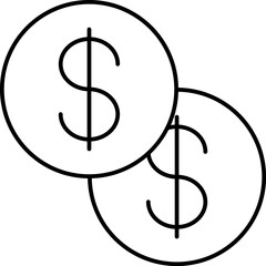 dollar Illustration on a white background     