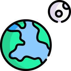 earth Illustration on a white background     