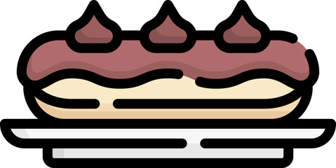 eclair Illustration on a white background   