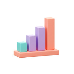 3D Growing Bar Chart Candle Business Success Financial Growth Market Analysis Investment Trend