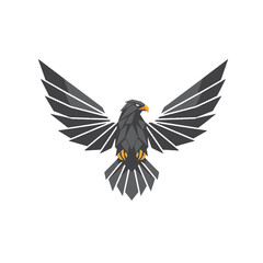 Geometric Eagle with Wings Logo Design