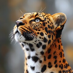 Leopard Gazing Up, Nature's Beauty