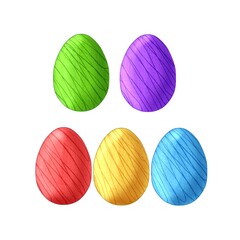 colorful easter eggs, set of eggs, easter eggs colorfull, celebrating easter, watercolor illustration