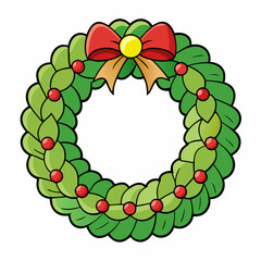 christmas wreath vector illustration