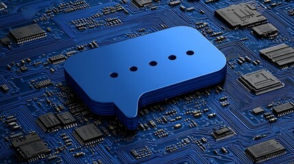 Digital communication represented on a circuit board.