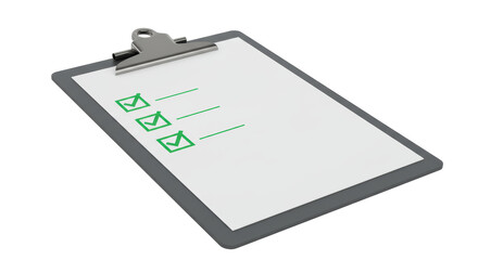 Isolated Clipboard with Checklist