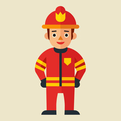 firefighter, fireman, vector illustration