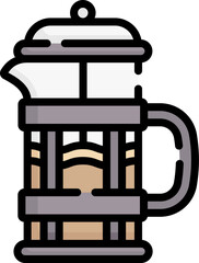 french press Illustration on a white background   