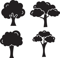 set of four trees