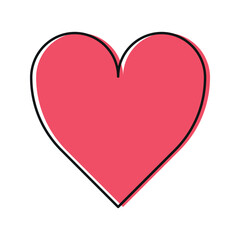 Pink outline heart illustration symbol. Templates for design, posters, projects, banners, logo, and business cards.
