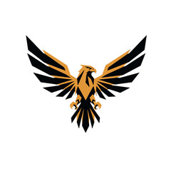 Golden Eagle with Spread Wings Logo Design