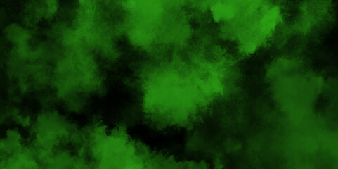 abstract cloud and vapor texture background. Black and Green smoke aquarelle smudge illustration smooth grungy smokey light green colors ink glow. green color powder explosion	
