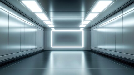 Obraz premium Futuristic Corridor: A Glowing Passageway