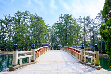 春の廻旋橋　京都府宮津市　Spring Kaisenkyo Bridge. Kyoto Pref, Miyazu City.