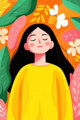 Happiness is letting go, An illustration depicting the theme of happiness through the concept of letting go of worries.