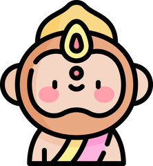 hanuman Illustration on a white background 