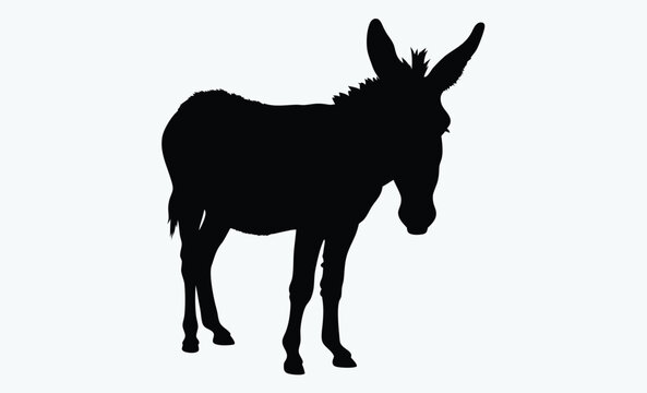 recommend clip art:  Donkey silhouette, donkey black silhouette illustration isolated on a white background 