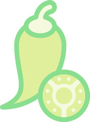 jalapeno Illustration on a white background   